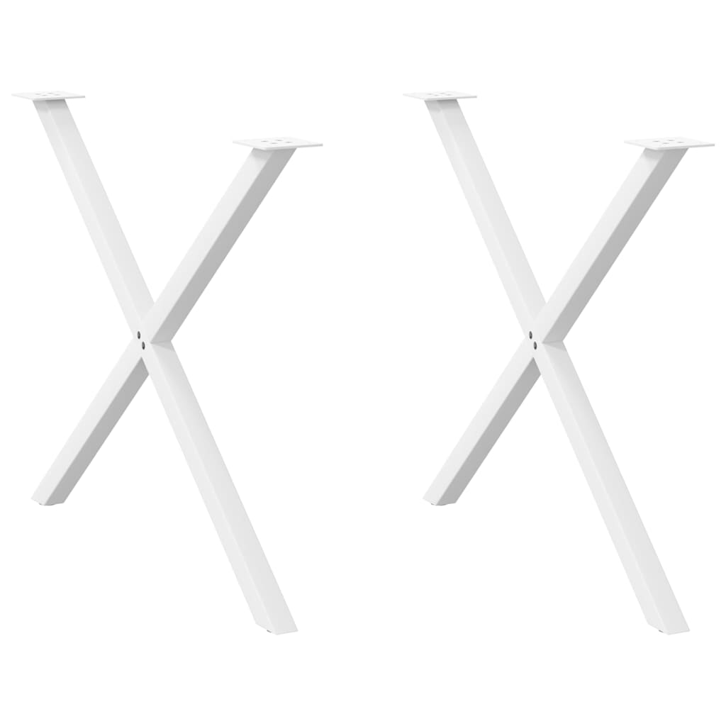 spisebordsben X-formet 2 stk. hvid 90 x (72-73) cm stål