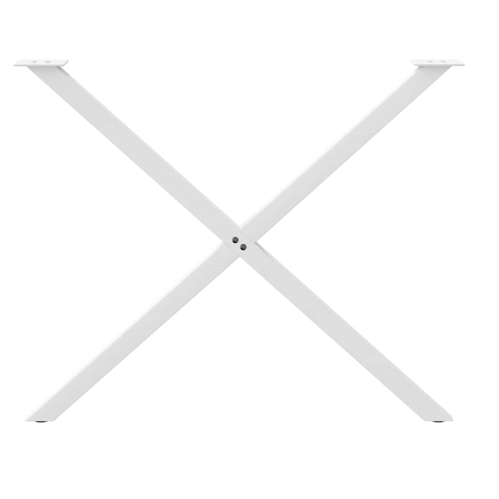 spisebordsben X-formet 2 stk. hvid 90 x (72-73) cm stål
