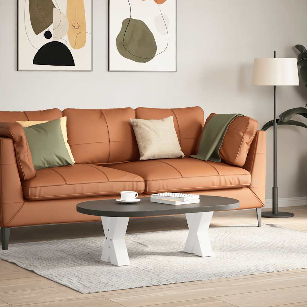 sofabordsben X-formet 2 stk. hvid 40x(30-31) cm stål