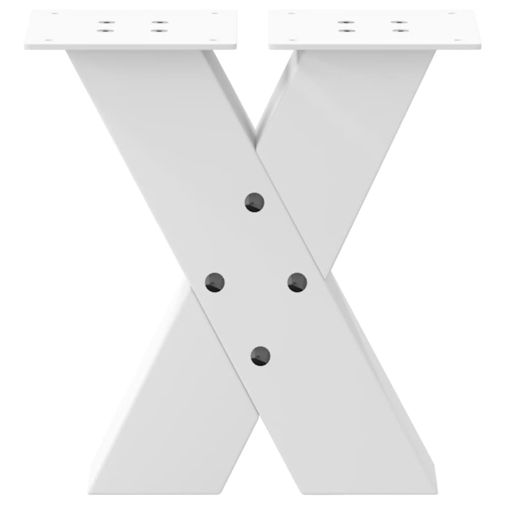 sofabordsben X-formet 2 stk. hvid 40x(30-31) cm stål