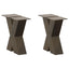 sofabordsben X-formet 2 stk. naturstål 40x(30-31) cm stål