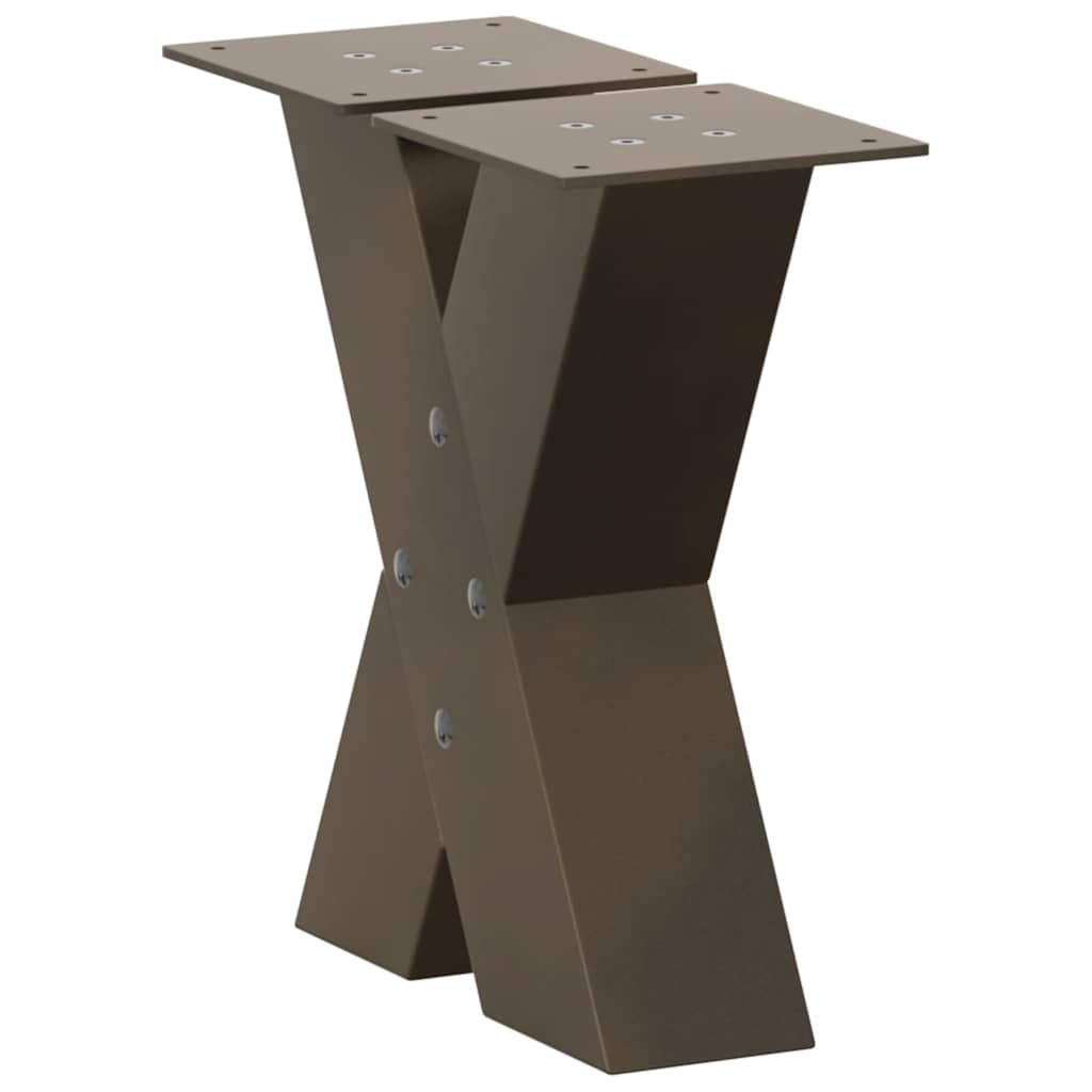 sofabordsben X-formet 2 stk. naturstål 40x(30-31) cm stål