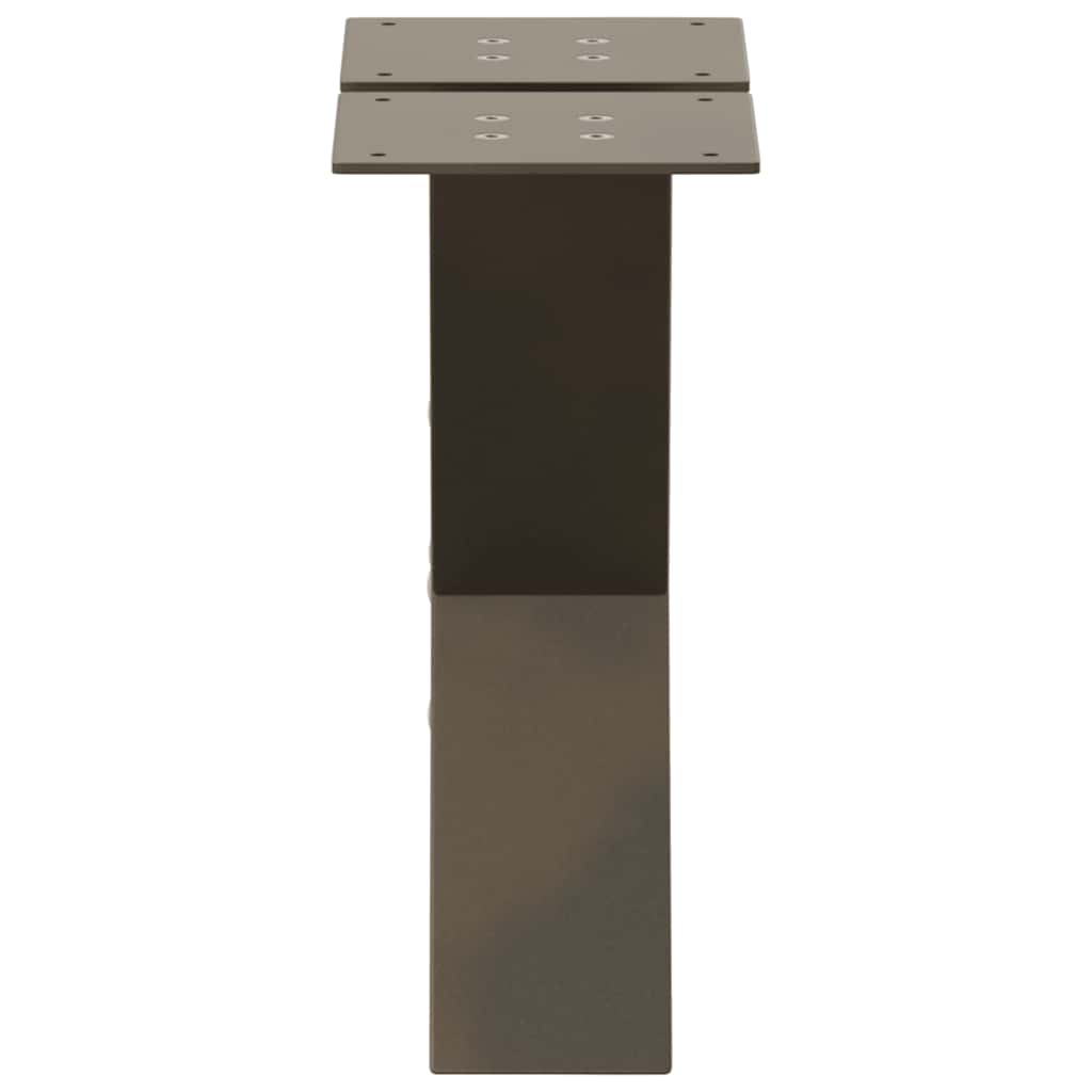 sofabordsben X-formet 2 stk. naturstål 40x(30-31) cm stål