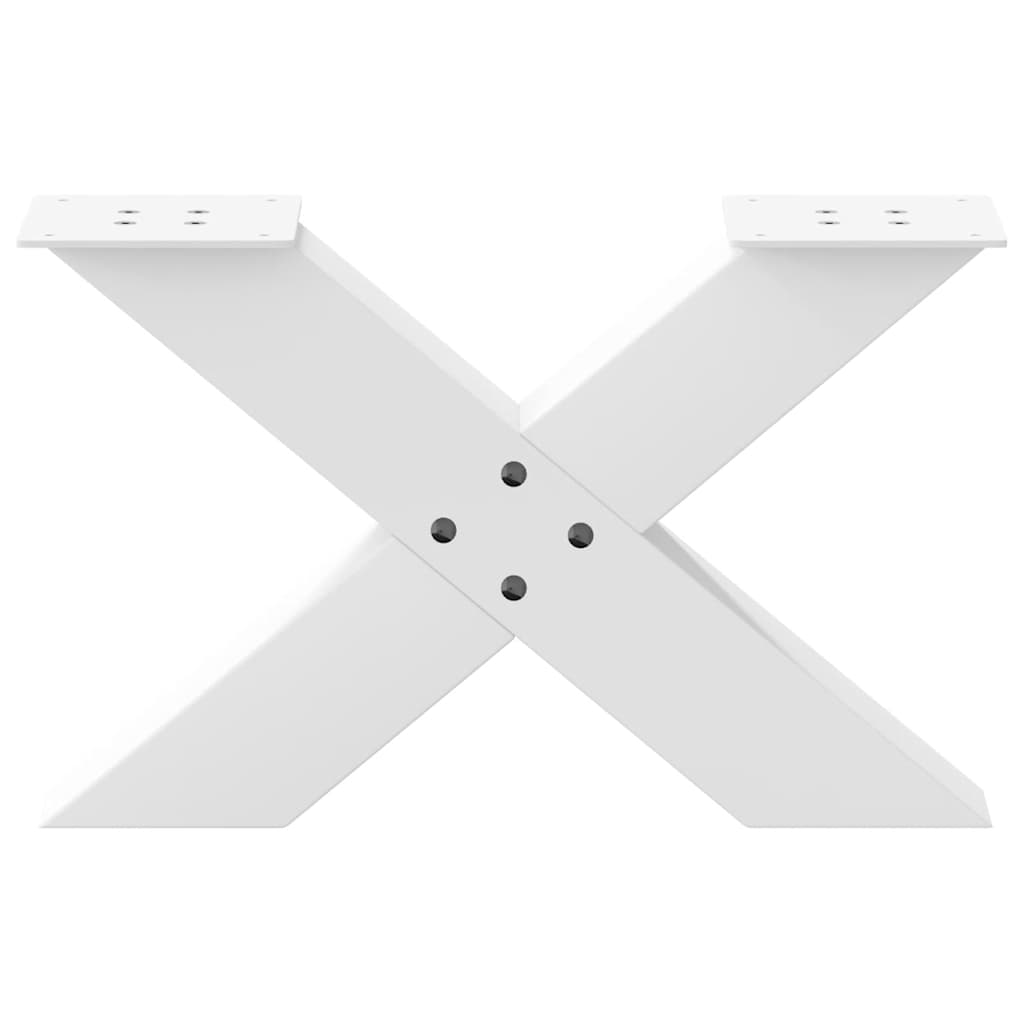 sofabordsben X-formet 2 stk. hvid 50x(30-31) cm stål