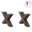 sofabordsben X-formet 2 stk. naturstål 50x(30-31) cm stål