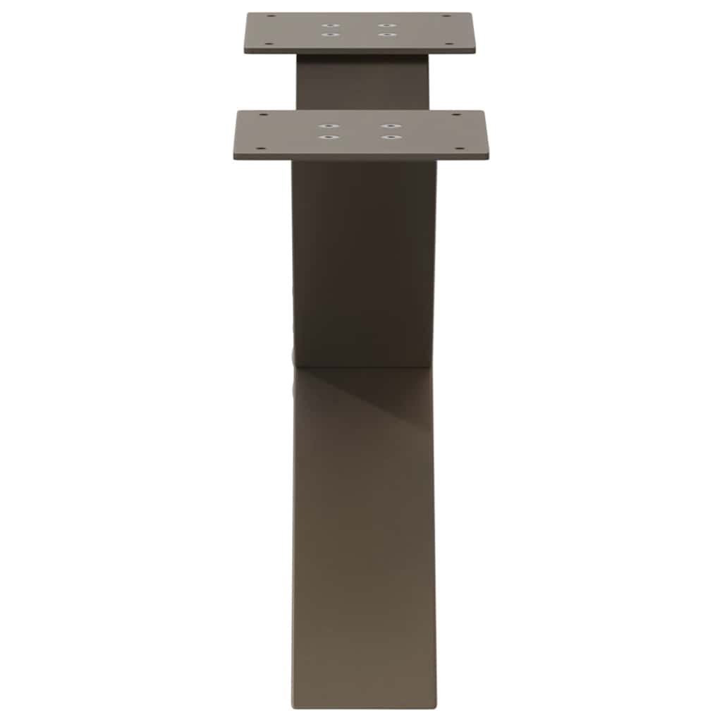 sofabordsben X-formet 2 stk. naturstål 50x(30-31) cm stål