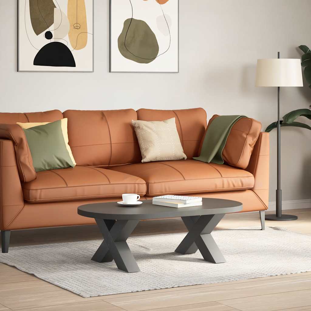 sofabordsben X-formet 2 stk. antracit 60x(30-31) cm stål