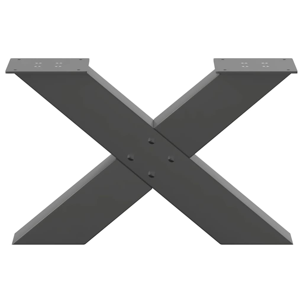 sofabordsben X-formet 2 stk. antracit 60x(30-31) cm stål