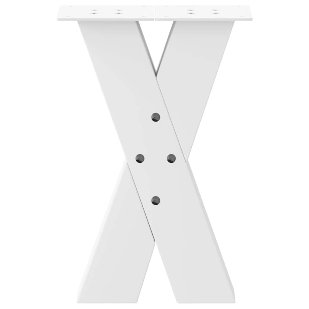 sofabordsben X-formet 2 stk. hvid 28 x (42-43) cm stål