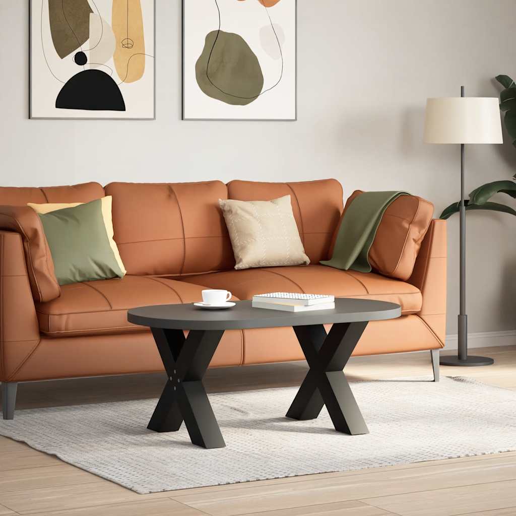 sofabordsben X-formet 2 stk. sort 60 x (42-43) cm stål