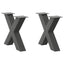 sofabordsben X-formet 2 stk. antracit 60 x (42-43) cm stål