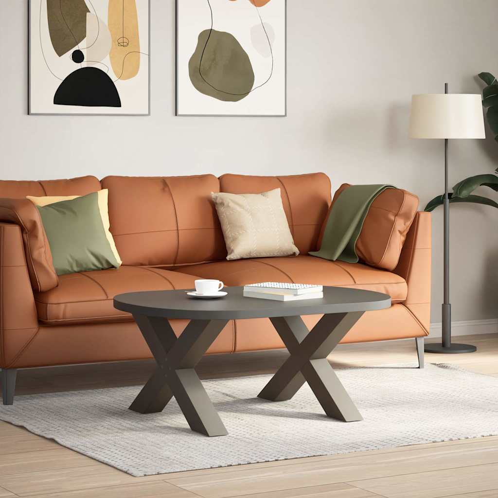 sofabordsben X-formet 2 stk. naturstål 70 x (42-43) cm stål