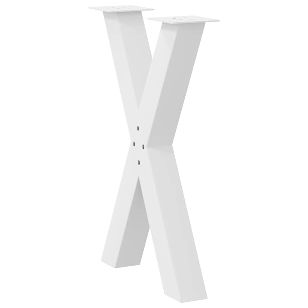 spisebordsben X-formet 2 stk. hvid 50x(72-73) cm stål