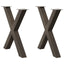 spisebordsben X-formet 2 stk. naturstål 70 x (72-73) cm stål