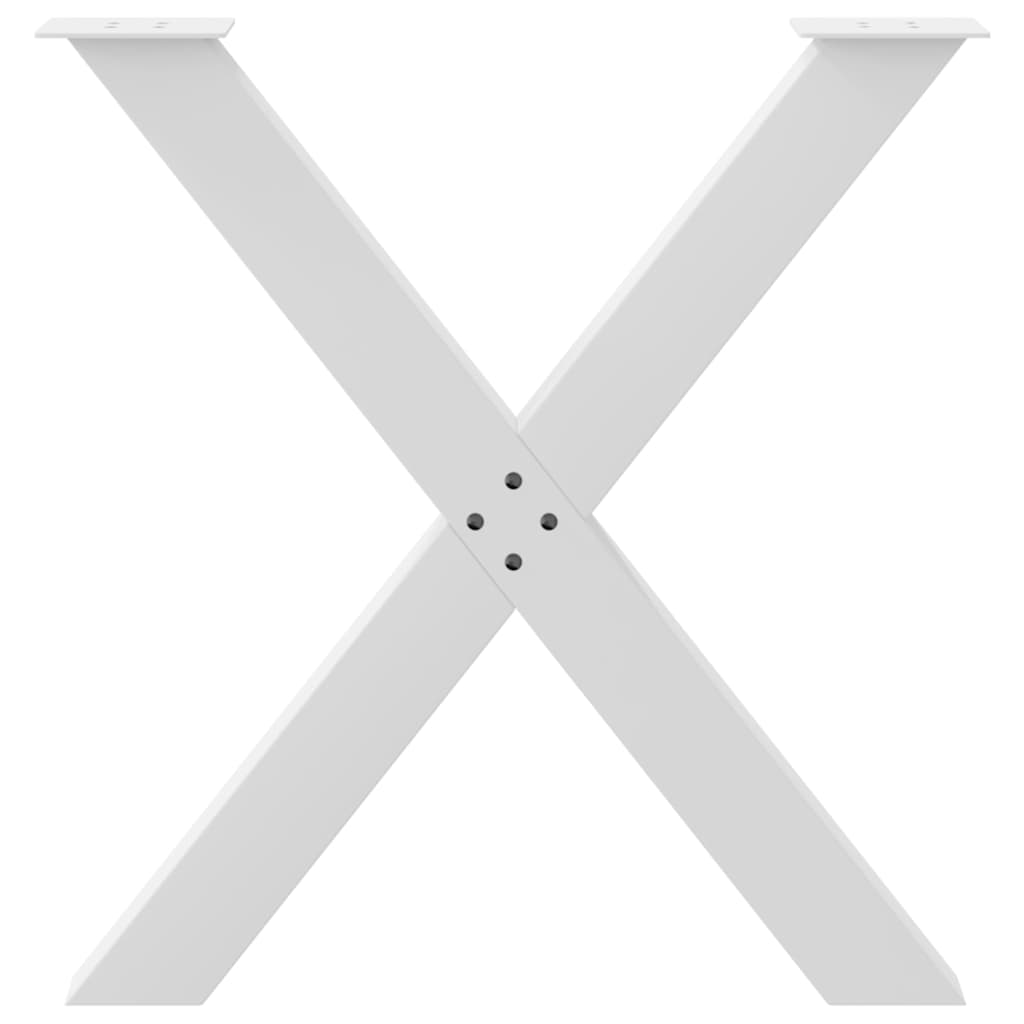 spisebordsben X-formet 2 stk. hvid 80x(72-73) cm stål