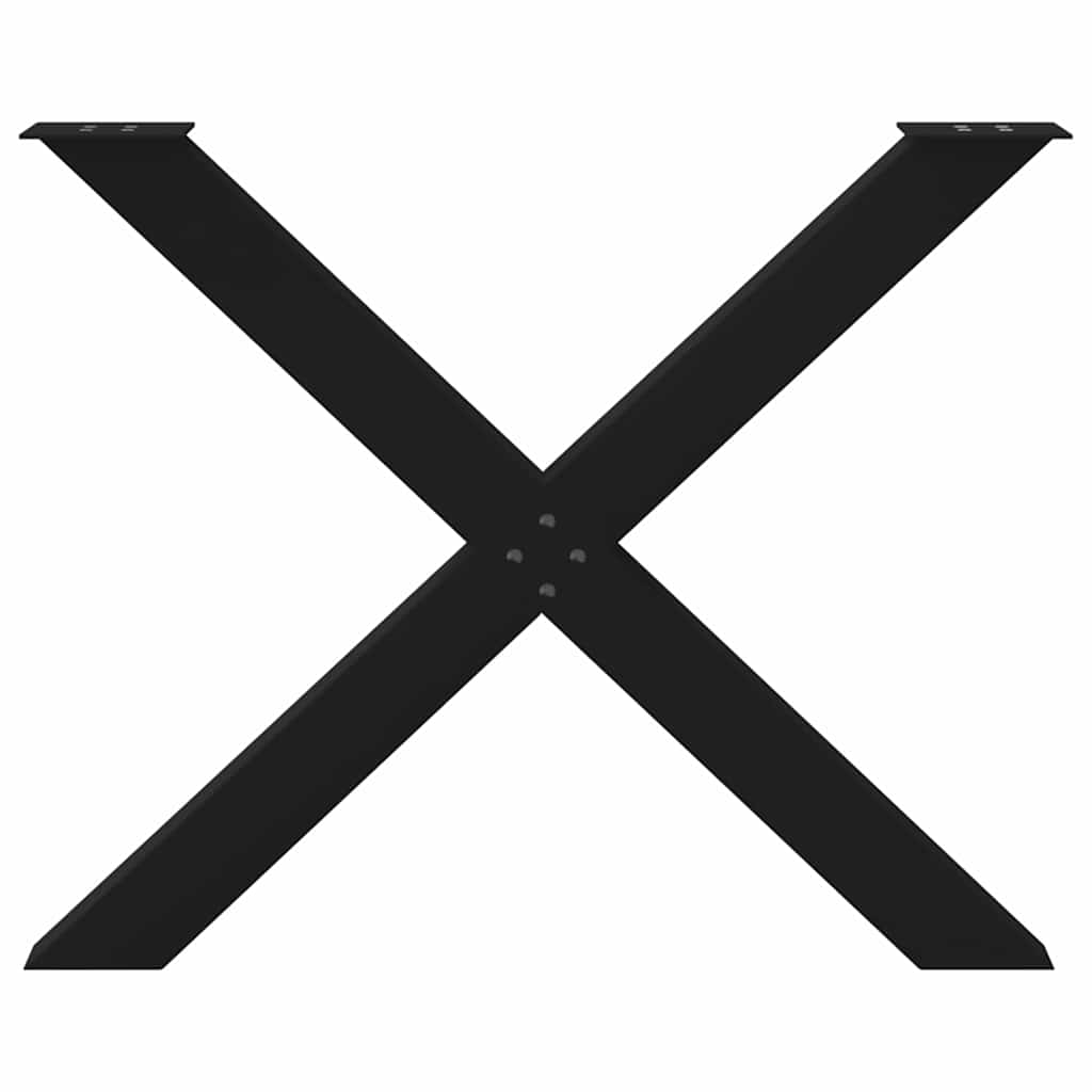 spisebordsben X-formet 2 stk. sort 90 x (72-73) cm stål