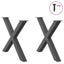 spisebordsben X-formet 2 stk. antracit 90 x (72-73) cm stål