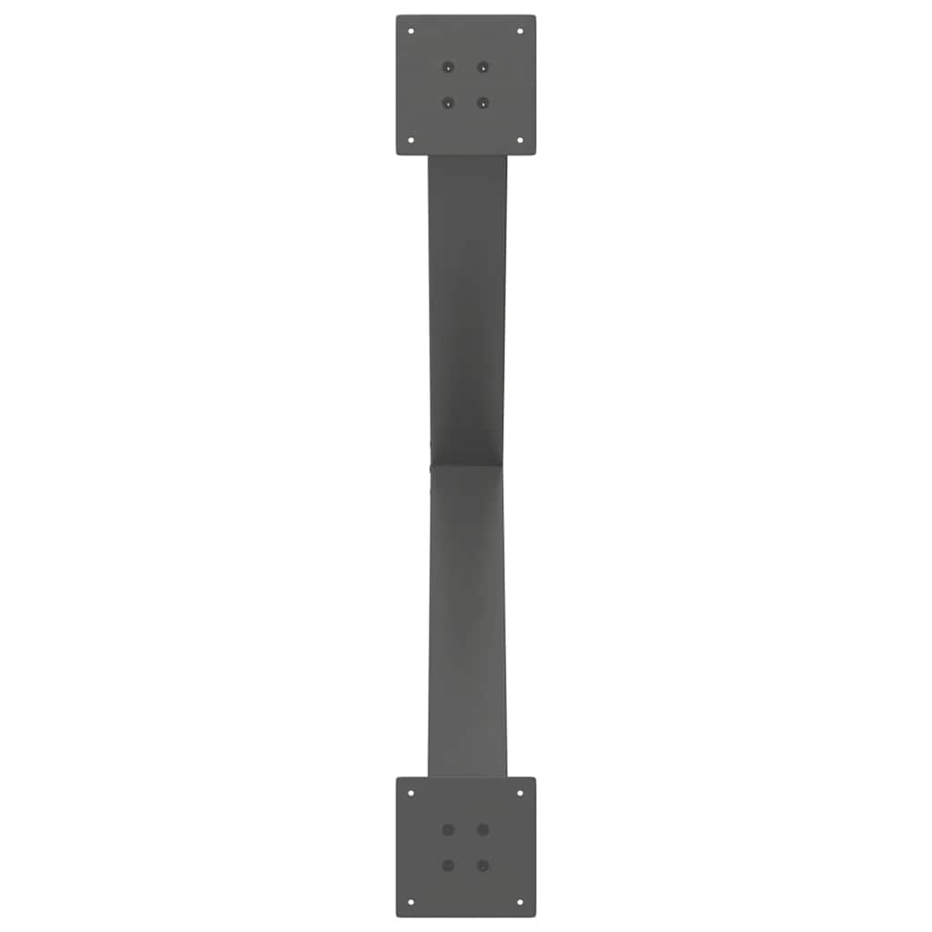 spisebordsben X-formet 2 stk. antracit 90 x (72-73) cm stål