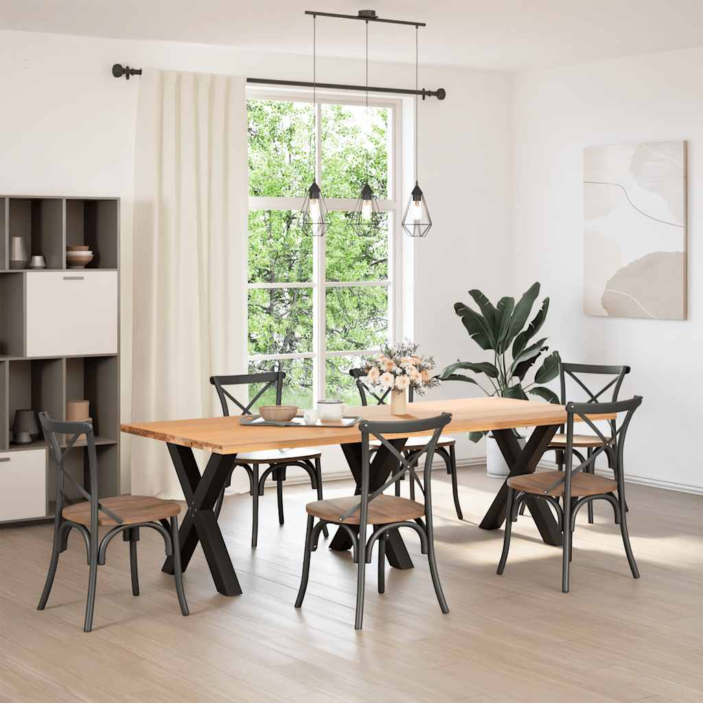 spisebordsben X-formet 3 stk. sort 70 x (72-73) cm stål