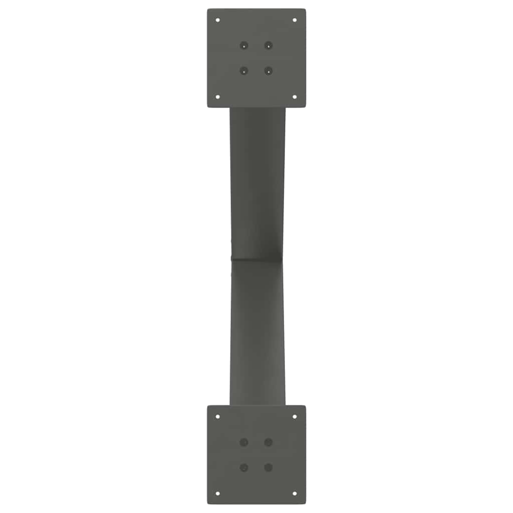 spisebordsben X-formet 3 stk. antracit 70 x (72-73) cm stål