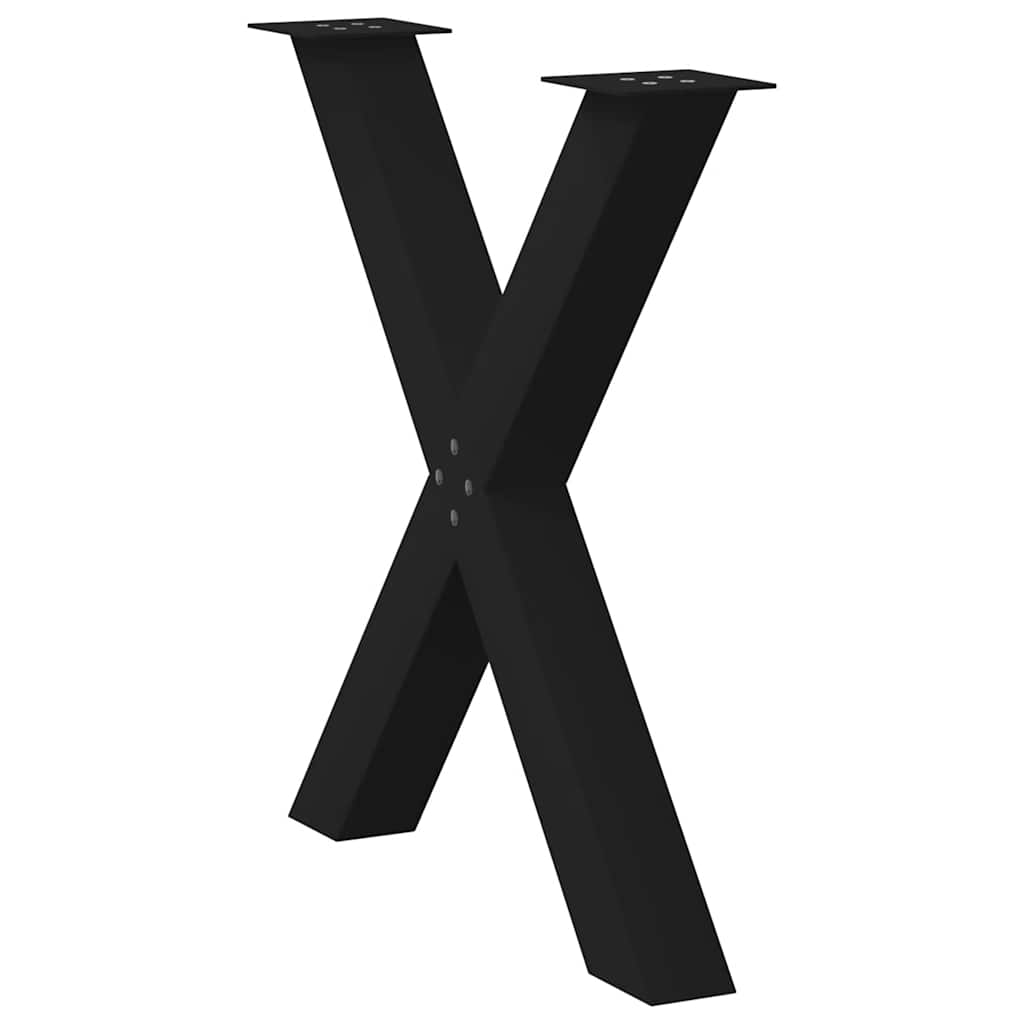 spisebordsben X-formet 3 stk. sort 80 x (72-73) cm stål