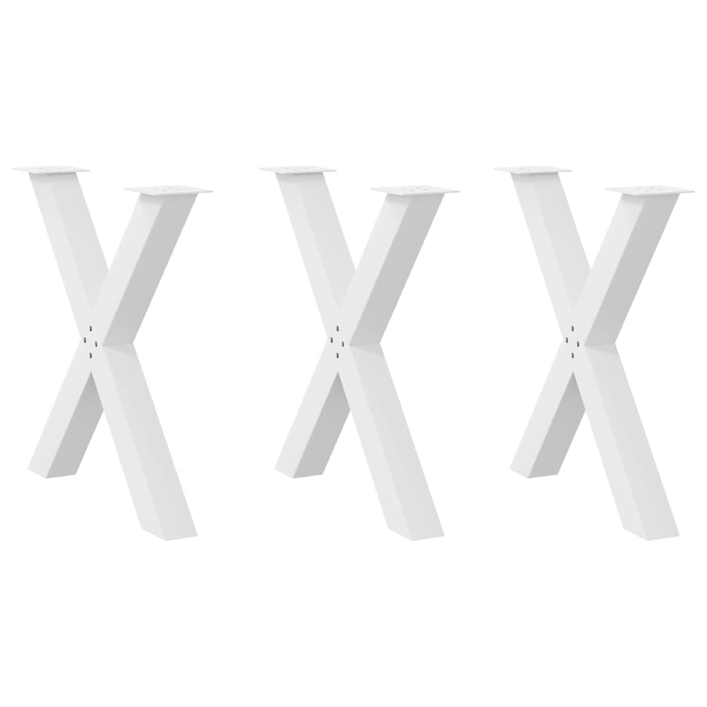 spisebordsben X-formet 3 stk. hvid 80x(72-73) cm stål