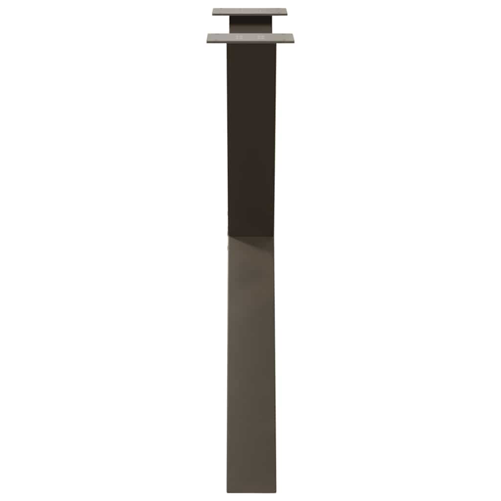 spisebordsben X-formet 3 stk. naturstål 80x(72-73) cm stål