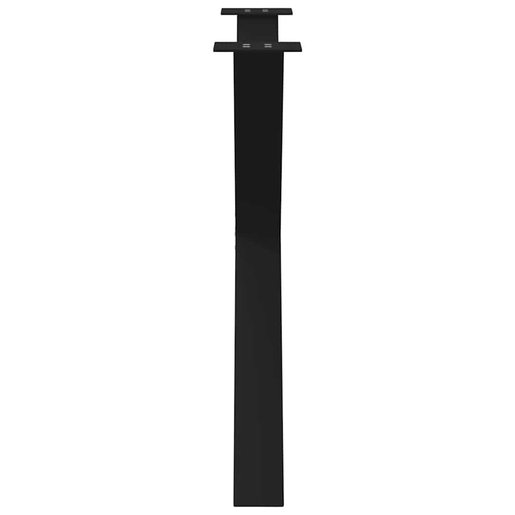 spisebordsben X-formet 3 stk. sort 90 x (72-73) cm stål