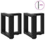 sofabordsben T-formet 2 stk. sort 30x25x(30-31) cm stål
