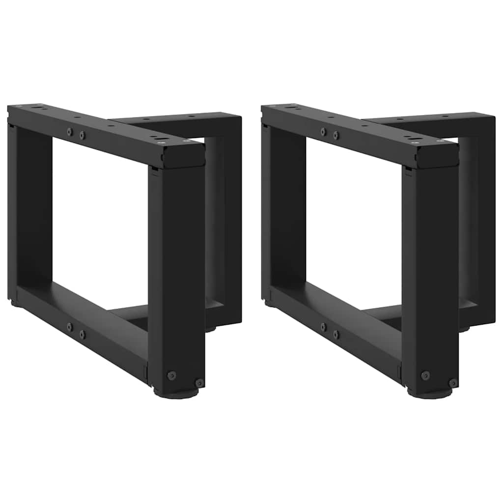 sofabordsben T-formet 2 stk. sort 40x25x(30-31) cm stål