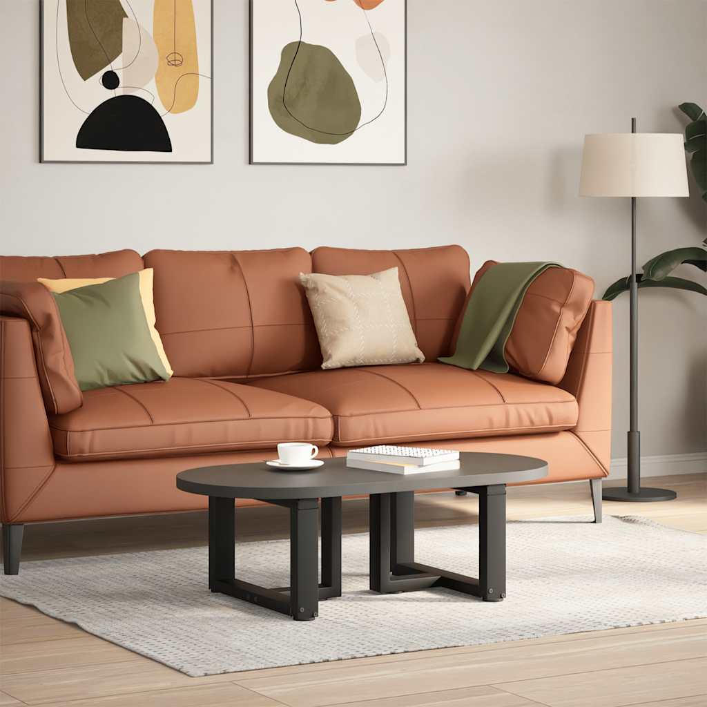 sofabordsben T-formet 2 stk. sort 40x25x(30-31) cm stål