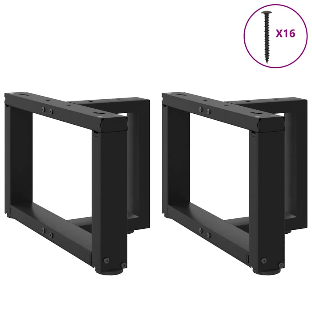sofabordsben T-formet 2 stk. sort 40x25x(30-31) cm stål