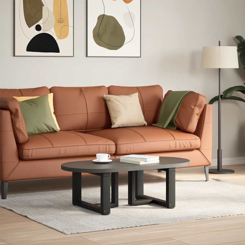 sofabordsben T-formet 2 stk. sort 50x25x(30-31) cm stål