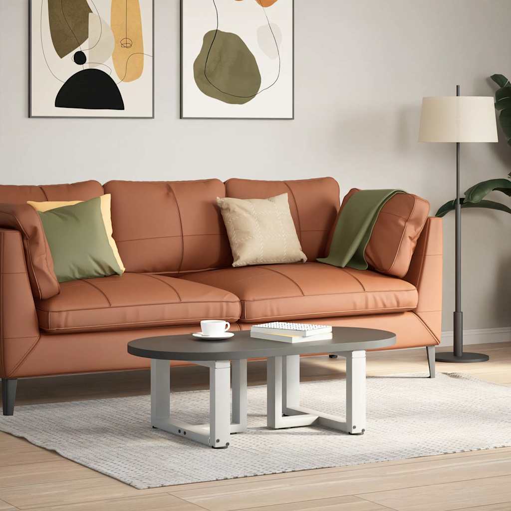 sofabordsben T-formet 2 stk. hvid 50x25x(30-31) cm stål