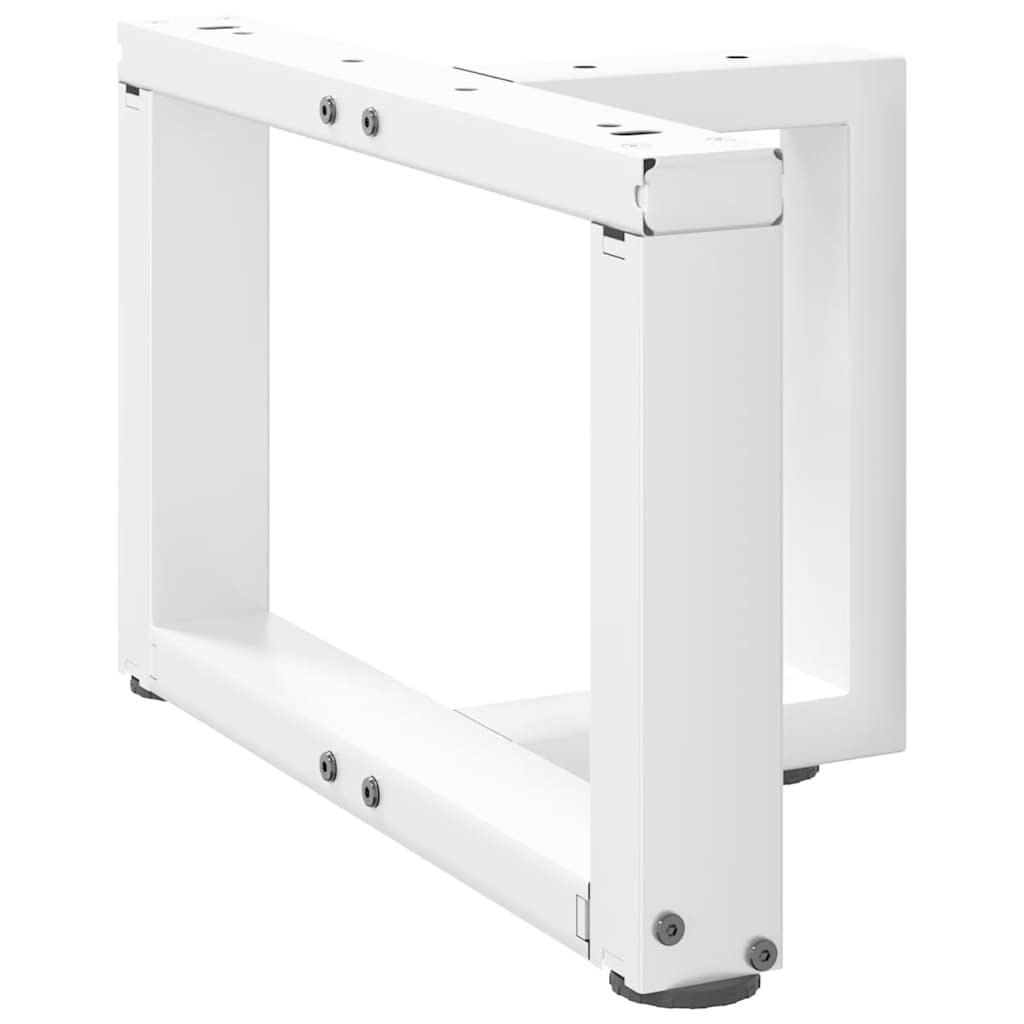 sofabordsben T-formet 2 stk. hvid 50x25x(30-31) cm stål