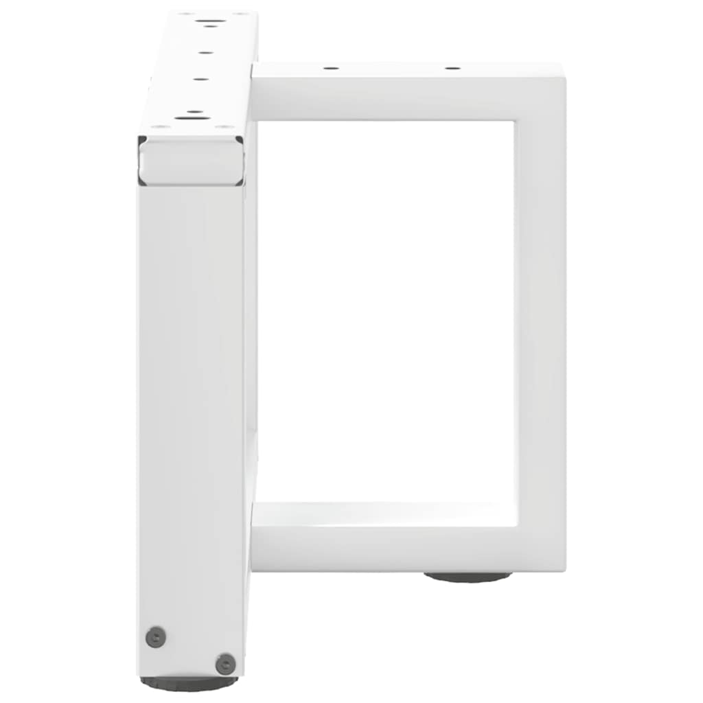 sofabordsben T-formet 2 stk. hvid 50x25x(30-31) cm stål