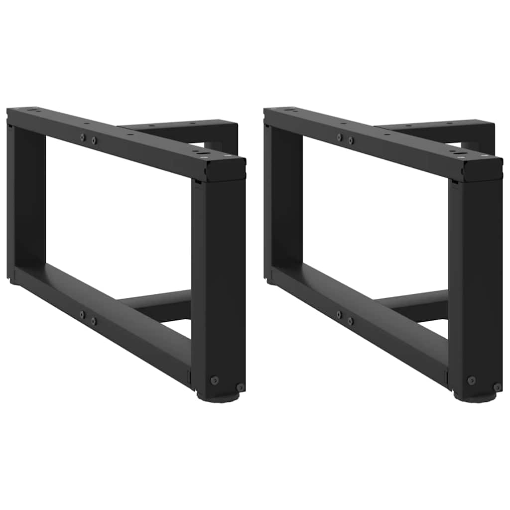 sofabordsben T-formet 2 stk. sort 60x25x(30-31) cm stål