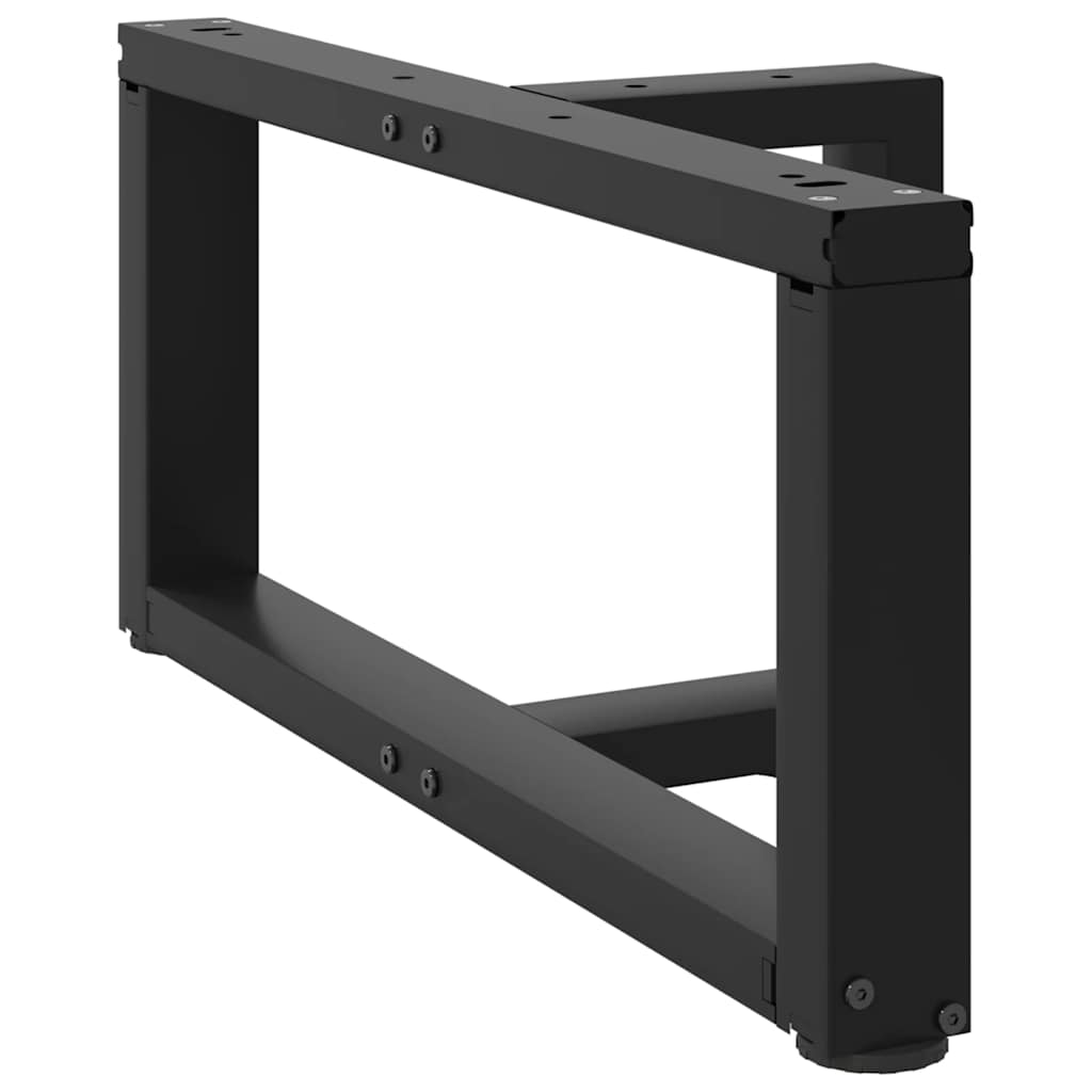 sofabordsben T-formet 2 stk. sort 60x25x(30-31) cm stål