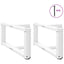 sofabordsben T-formet 2 stk. hvid 60x25x(30-31) cm stål