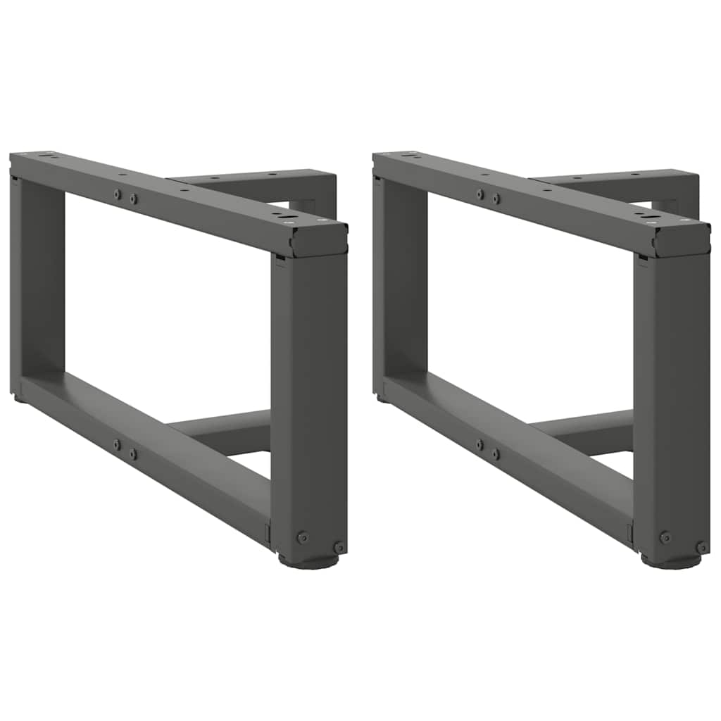 sofabordsben T-formet 2 stk. antracit 60x25x(30-31) cm stål