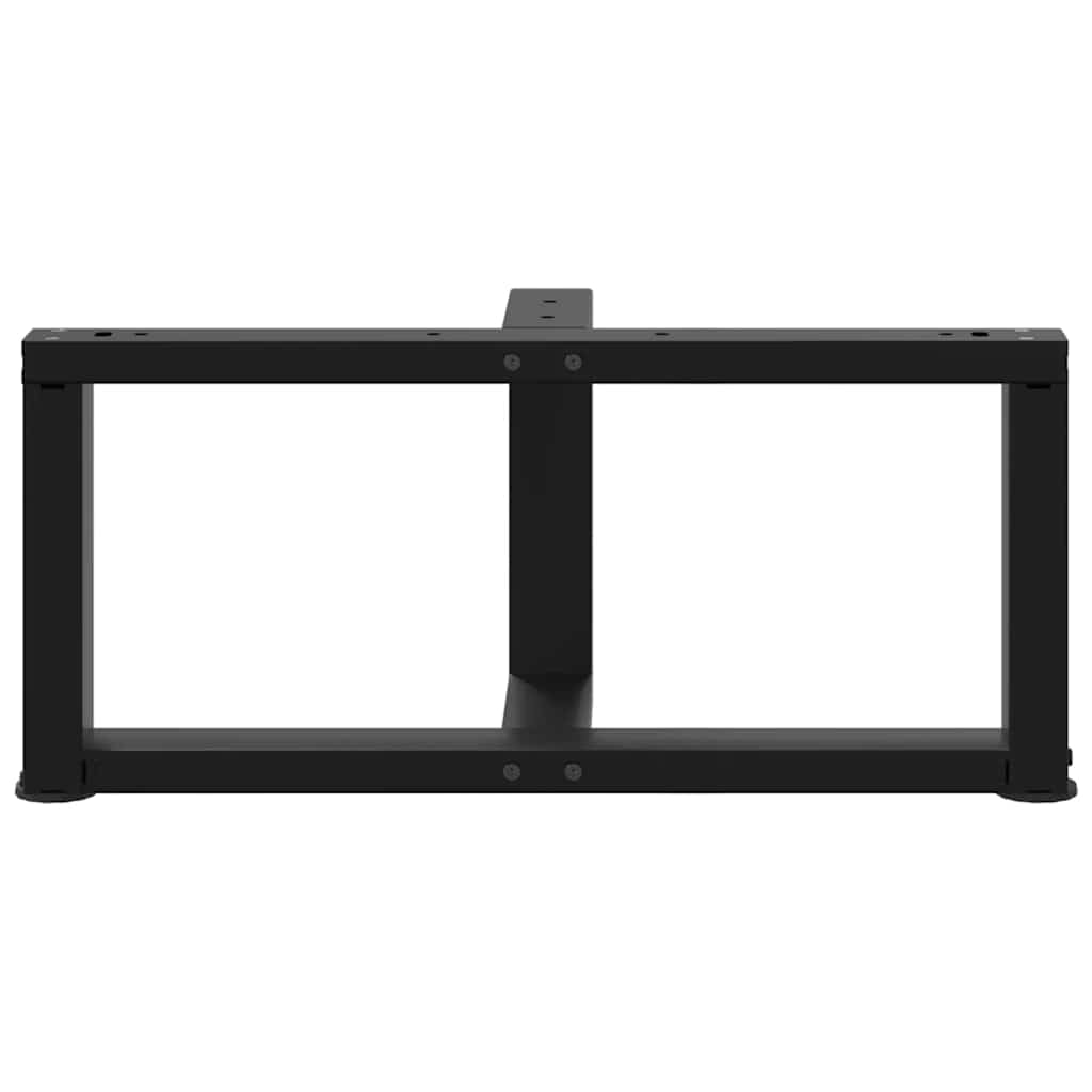 sofabordsben T-formet 2 stk. sort 70x25x(30-31) cm stål
