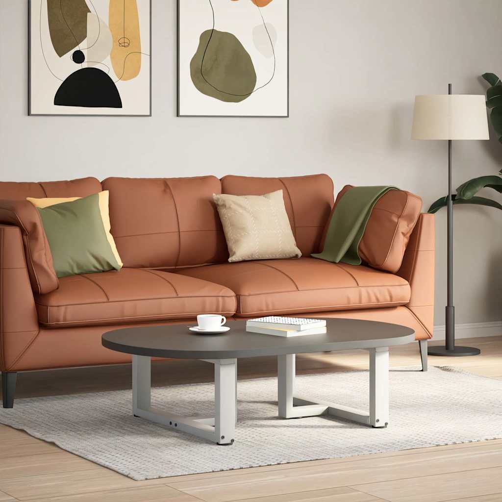 sofabordsben T-formet 2 stk. hvid 70x25x(30-31) cm stål