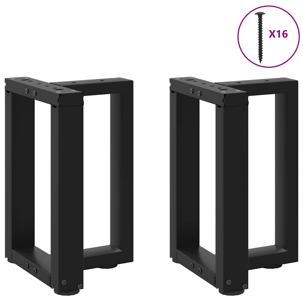 sofabordsben T-formet 2 stk. sort 28x25x(42-43) cm stål