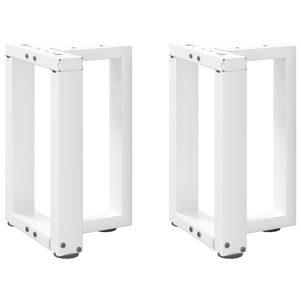 sofabordsben T-formet 2 stk. hvid 28x25x(42-43) cm stål