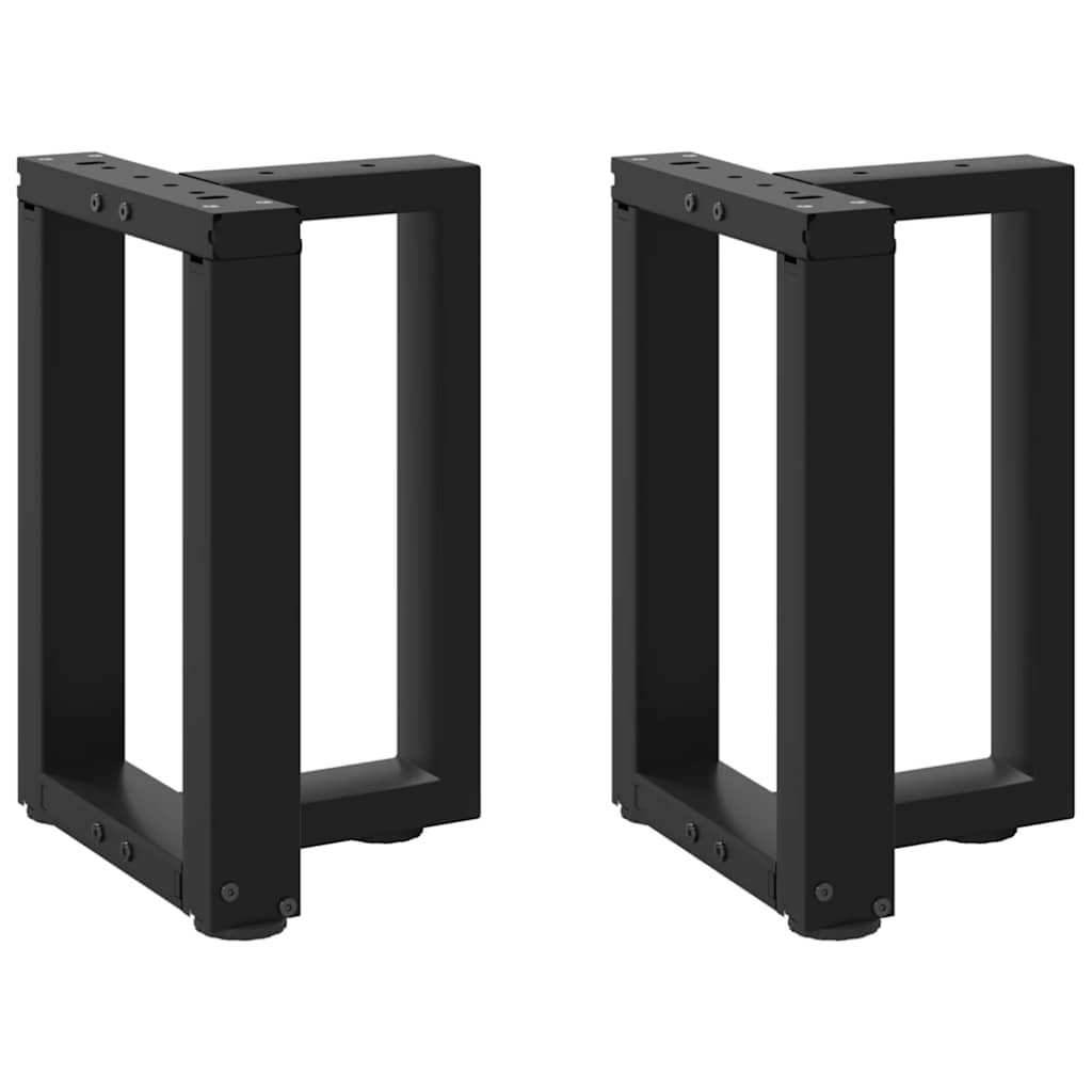 sofabordsben T-formet 2 stk. sort 38x25x(42-43) cm stål