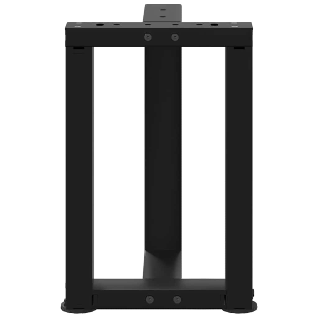 sofabordsben T-formet 2 stk. sort 38x25x(42-43) cm stål