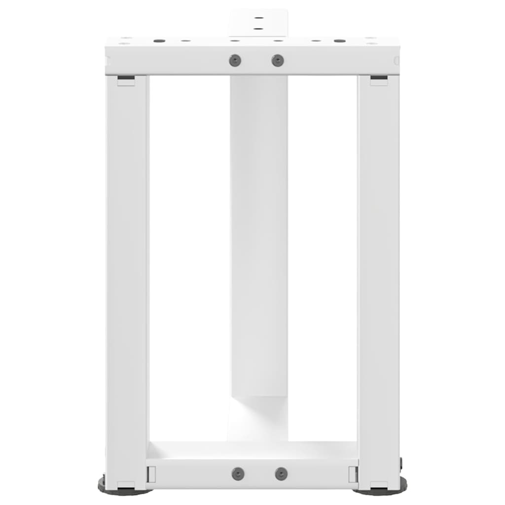 sofabordsben T-formet 2 stk. hvid 38x25x(42-43) cm stål