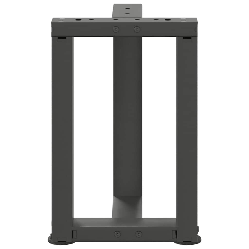 sofabordsben T-formet 2 stk. antracit 38x25x(42-43) cm stål