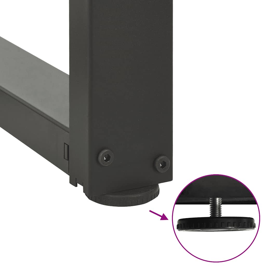 sofabordsben T-formet 2 stk. antracit 38x25x(42-43) cm stål