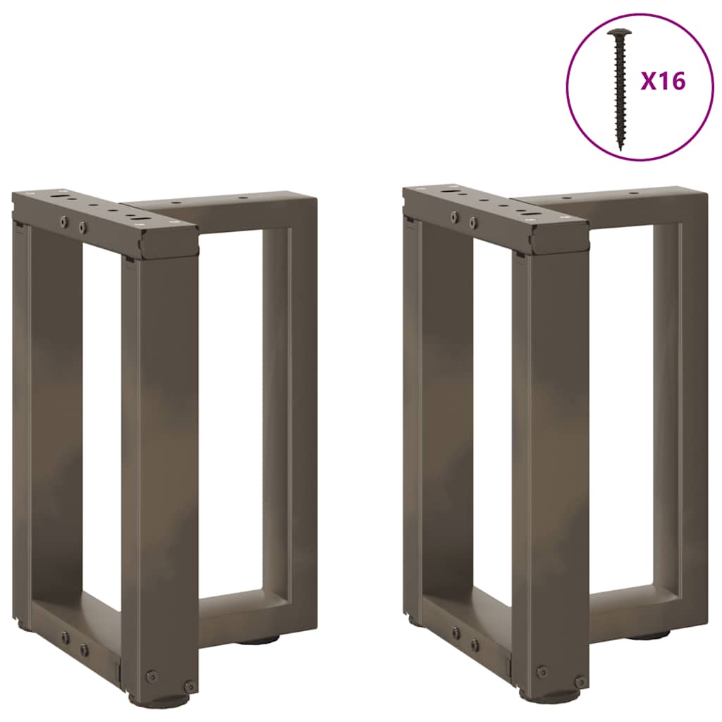 sofabordsben T-formet 2 stk. sort 38x25x(42-43) cm stål